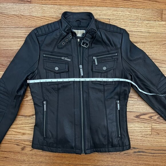 Michael Kors Black Leather Moto Jacket Soft Grunge Hot Girl Elevated - Picture 14 of 16